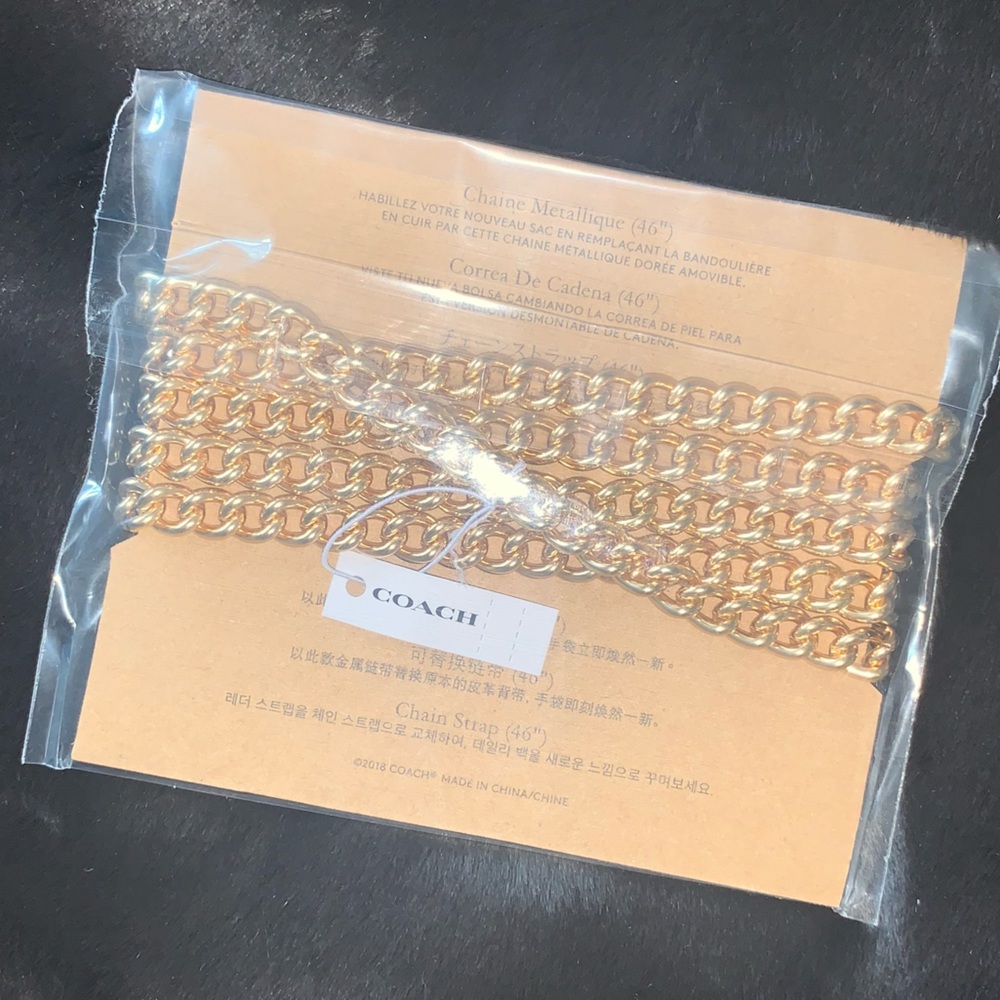 NEW! COACH Chain Bag Strap, Goldtone, NEW WITH TAGS! FABULOUS! NWT - Picture 4 of 14